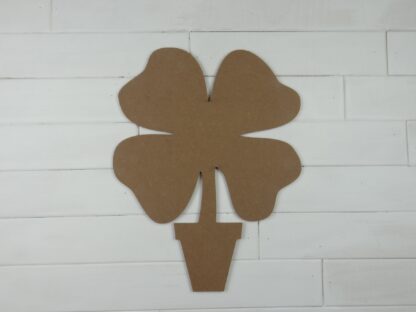 Wooden Four Leaf Clover Topiary Cutout