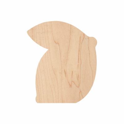 Wooden Freestanding Lemon w Leaf Cutout
