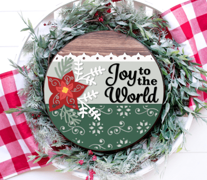 Joy to the world with poinsettia for crafting a sign kit.