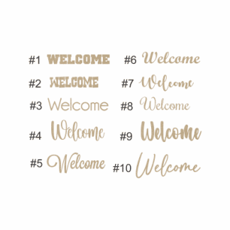wooden welcome word