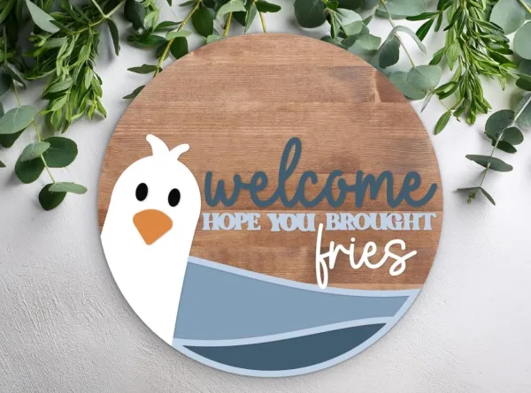 Welcome Seagull Hope You Brought Fries Overlay Kit