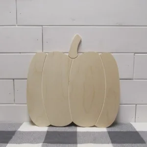 Wooden Grooved Pumpkin Cutout