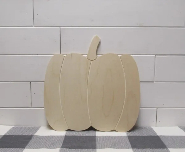 Wooden Grooved Pumpkin Cutout