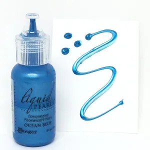 A paper showing dimensional pearlescent paint in a deep blue color called Ocean Blue.