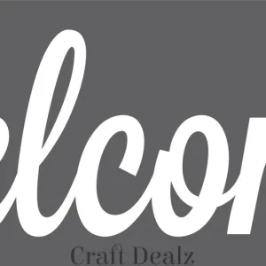 welcome lowercase script stencil