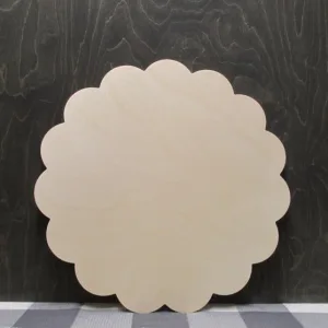 Wooden Small Scallop Circle Cutout