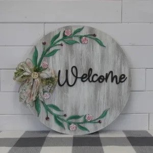 Welcome Berry & Flower Spray Sign Kit