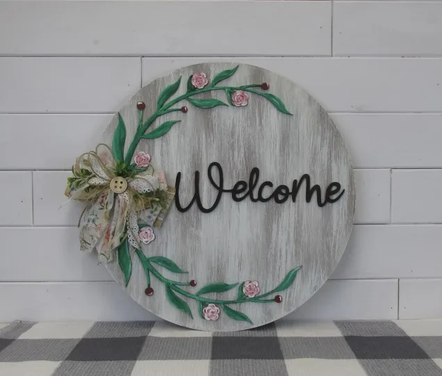 Welcome Berry & Flower Spray Sign Kit
